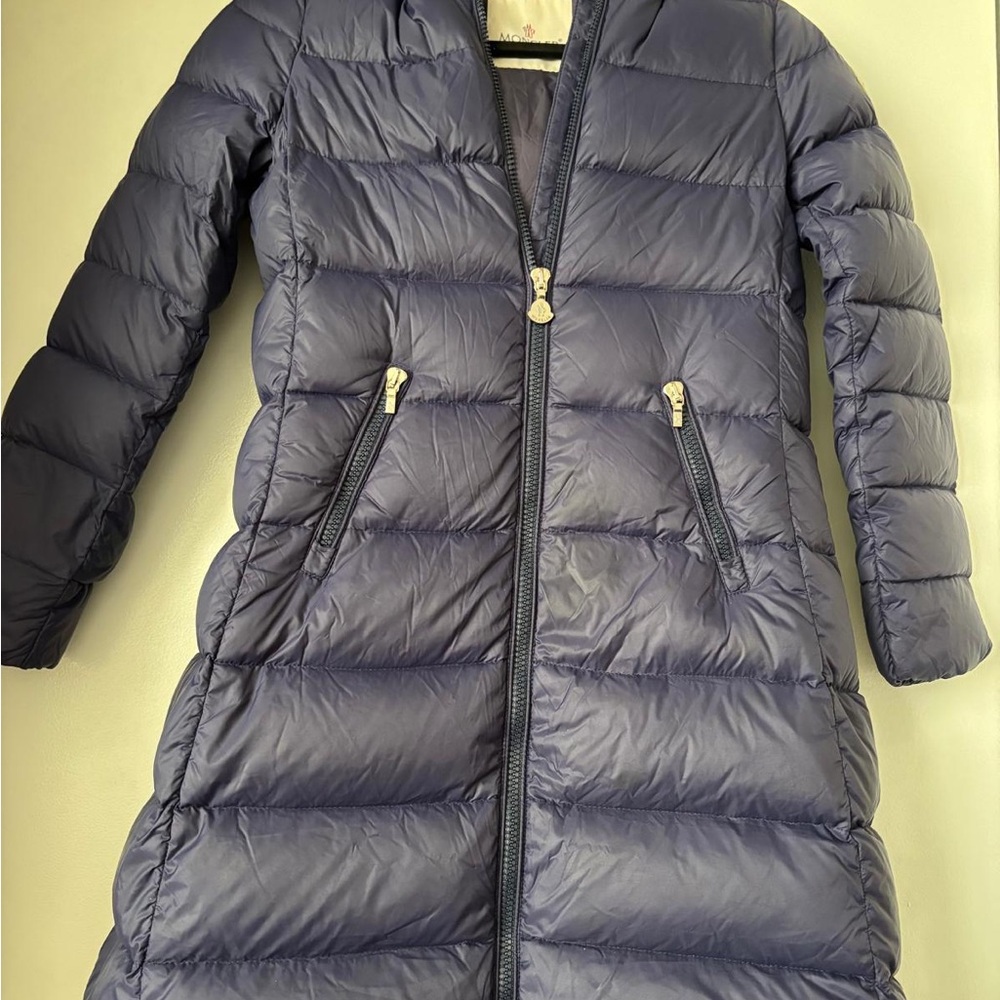 Moncler Kids’ Puffer Jacket - Dark Blue with Real Fur Accent